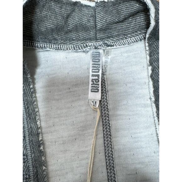 Monoreno Womens Cardigan Sweatshirt Open Front Embroidered Medium Gray NWT - Picture 5 of 9